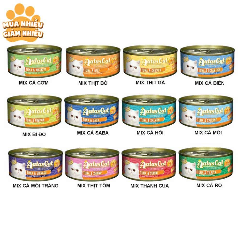 [Mã PET50K giảm Giảm 10% - Tối đa 50K đơn từ 250K] PATE AATAS CAT CHO MÈO 80G (12 VỊ)