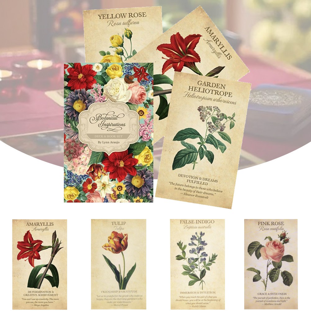 ♥♡yunkan♥♡Botanical Inspiration Oracle Cards Family Holiday Party Playing Cards English Tarot Game Cards Board Games Set