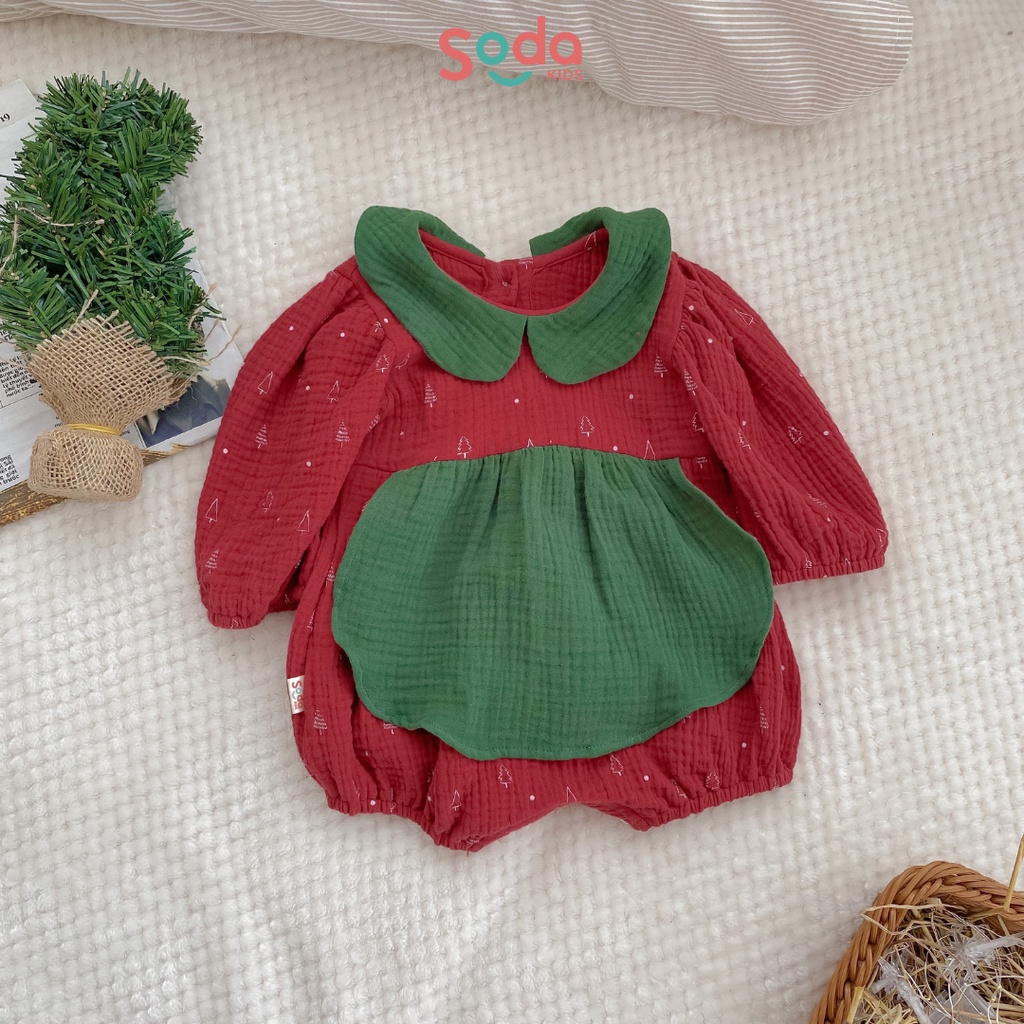 (Hàng thiết kế) Bộ xô cổ sen cây thông giáng sinh cho bé gái