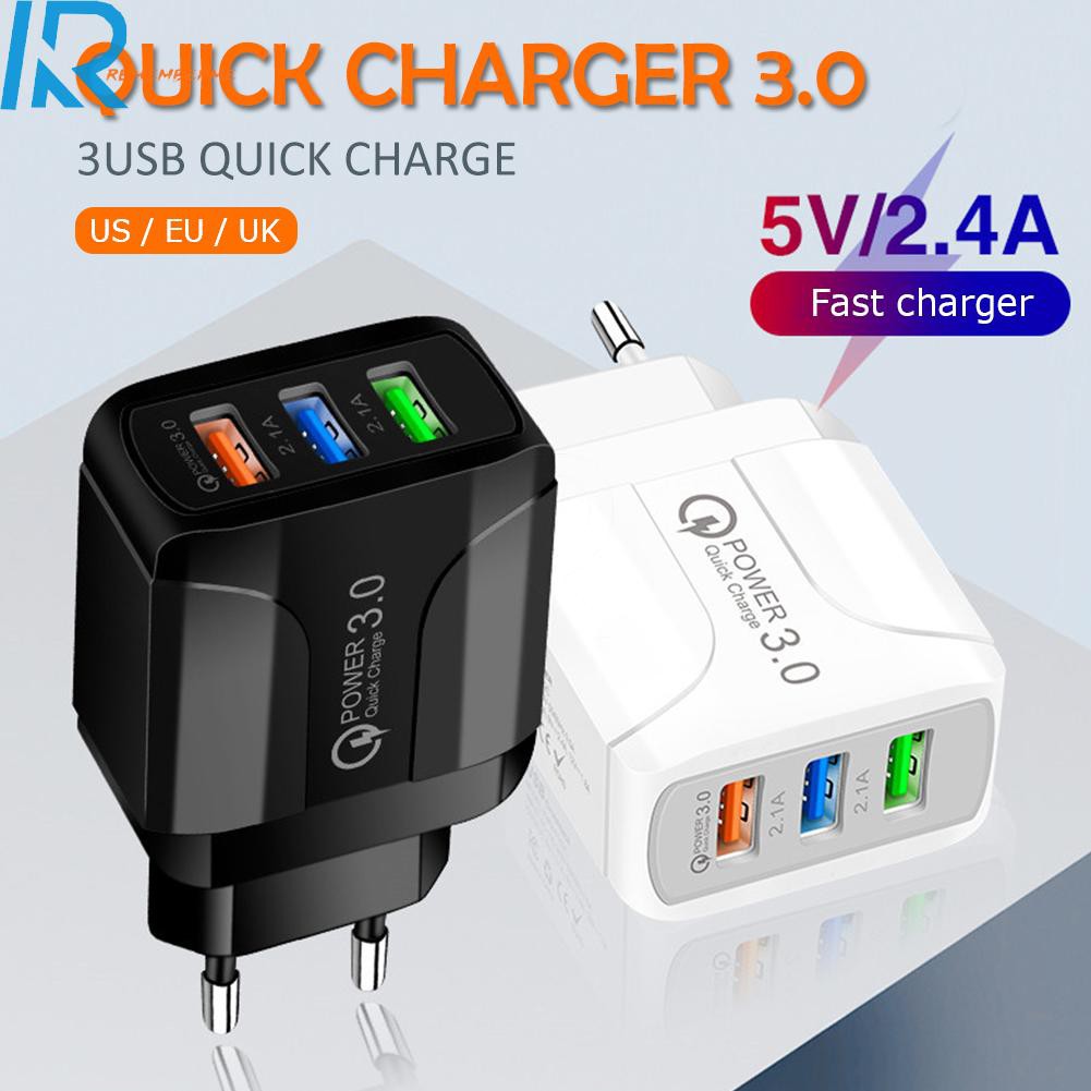 Củ Sạc Nhanh Qc 3.0 5v 2.4a 3 Cổng Usb Cho Iphone