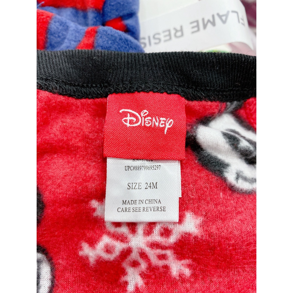 [Size 24M] Bodysleep suit Nỉ, body ngủ cho bé  Hiệu Disney màu đỏ họa tiết