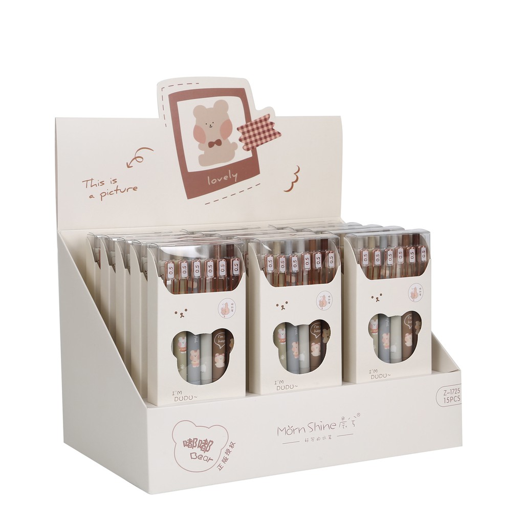 Lẻ 01 bút mực đầu bấm Pennie hoạt hình gấu thiết kế cute cho học sinh ghi chép