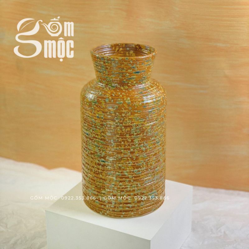 Bình gốm MEN SẮC HOA