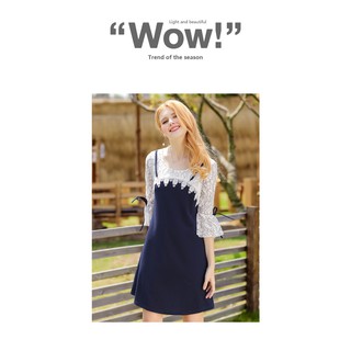 [ĐẸP-RẺ] ĐẦM SUÔNG TAY LOE PHỐI REN CÁCH ĐIỆU XK0892