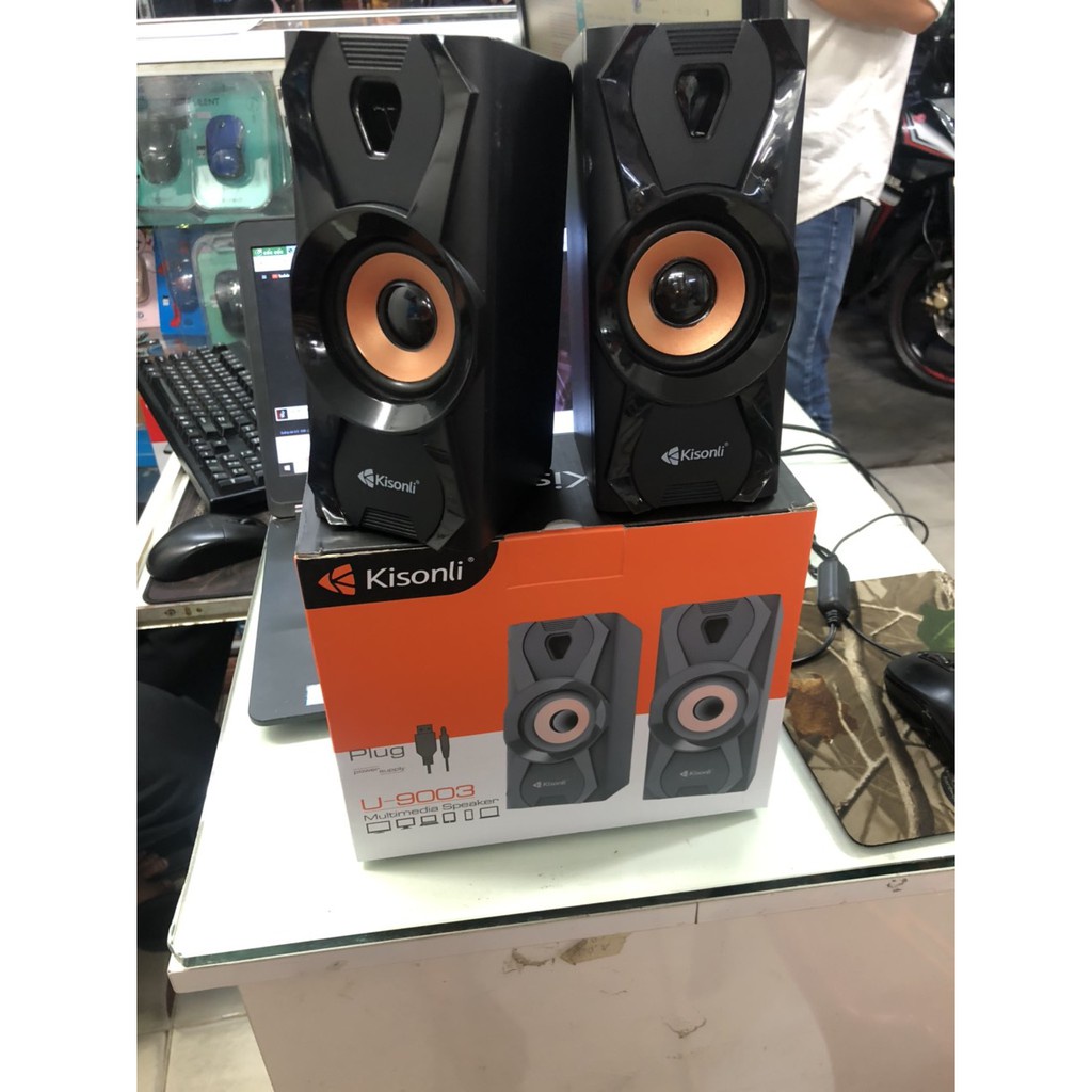 Loa vi tính 2.0 Kisonli U-9003 có Led, bass mạnh, âm thanh cực hay (giao màu ngẫu nhiên)