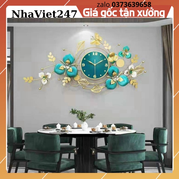 Đồng Hồ Treo Tường Trang Trí Hoa Xuân -Mã 2913-Kt 100x50cm-đồng hồ tranh, decor tường đẹp,giá rẻ-quà tặng ý ngĩa-bh 5n