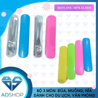 Bộ Muỗng Đũa Nĩa Inox Cá Nhân Dành Cho Du Lịch, Văn Phòng Nhỏ Gọn Tiện Lợi