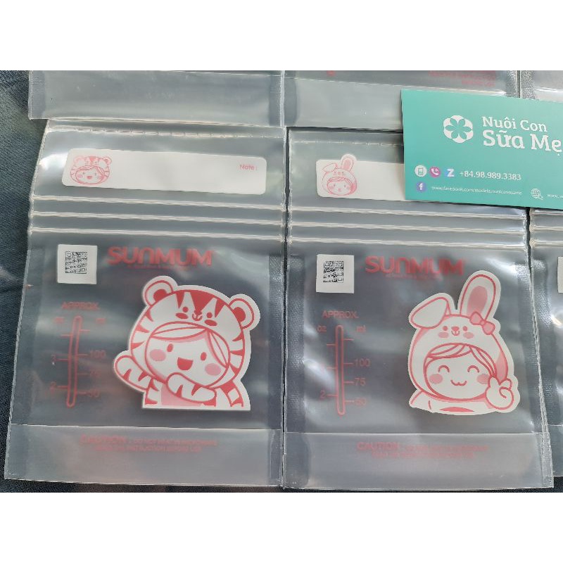 Sỉ SLL Thùng 12 hộp túi trữ sữa Sunmum dung tích nhỏ 100ml hộp 30 túi