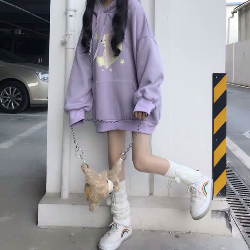(ORDER NHANH) ÁO HOODIE TÍM NỮ ẤM ÁP ĐÁNG YÊU MÙA ĐÔNG