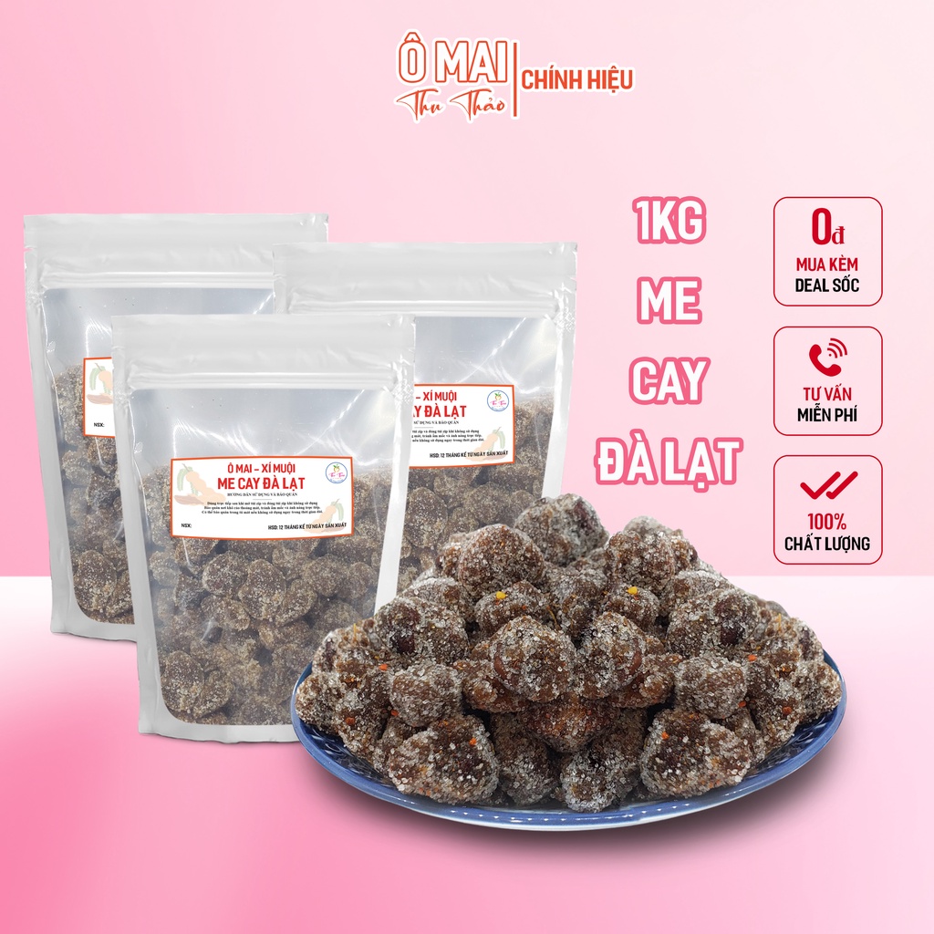 Ô Mai Me Cay Đà Lạt Mùi Thơm, Ăn Dẻo, Chuẩn Vị Ngọt - Chua - Cay | 1kg
