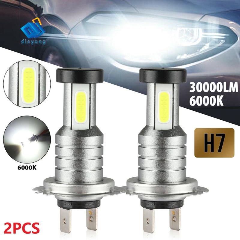 Set 2 bóng đèn led H7 100W 30000LM 6000K với ánh sáng trắng siêu sáng cao cấp bền bỉ