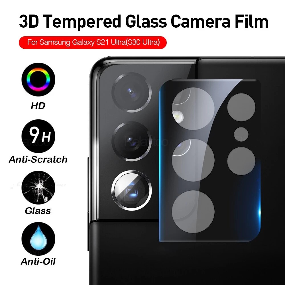 Ốp Điện Thoại Kính Cường Lực 3D Bảo Vệ Camera Cho Samsung Galaxy S22 S21 S20 Plus S22 Ultra S21 S20 FE Note 20 Ultra