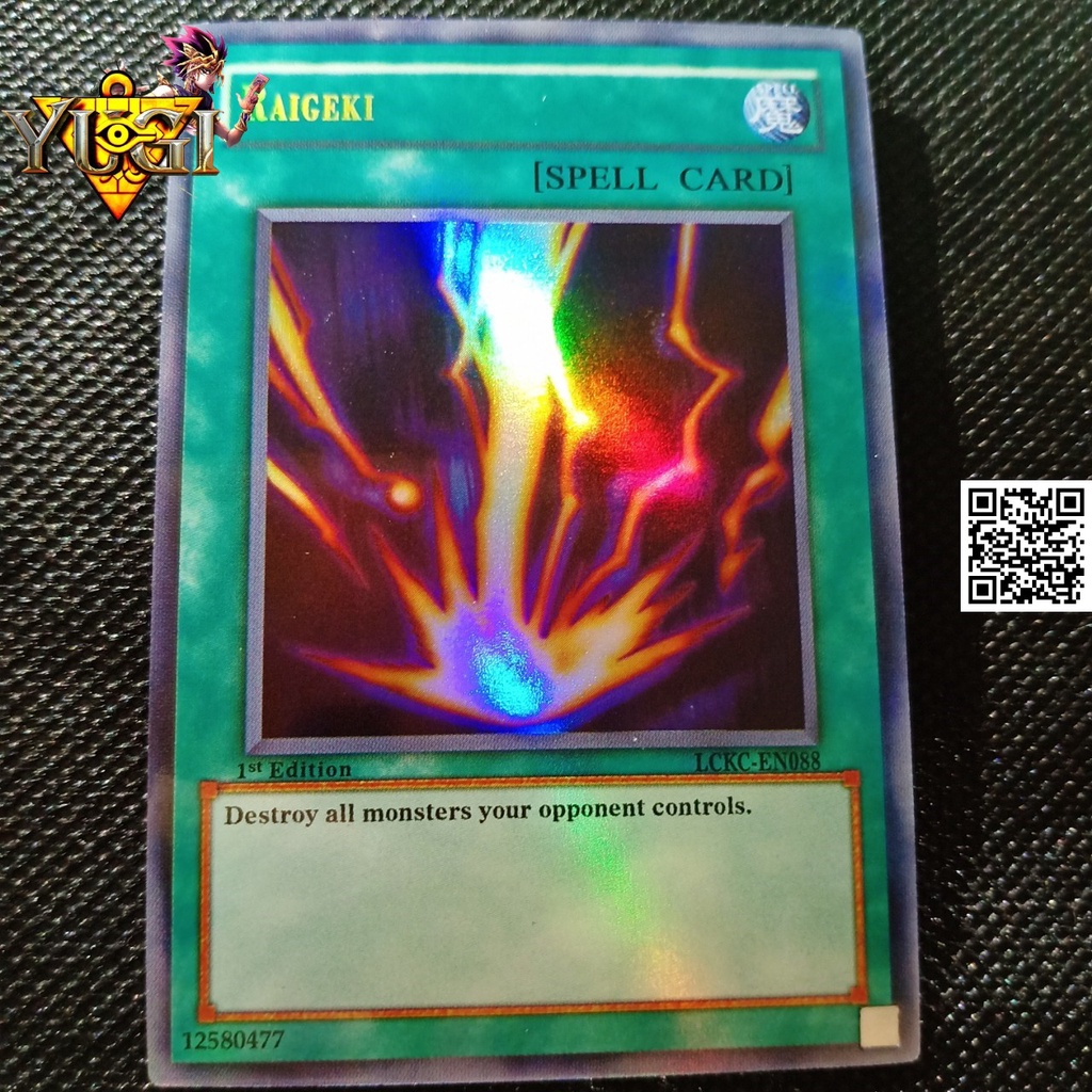 Bài yugi oh Sấm sét Raigeki ma thuật có tem bạc phản quang lá hiệu ứng phản quang TẶNG Sleeves bọc bài 1458 D2 46
