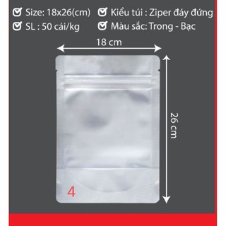1kg túi zip bạc mặt trong