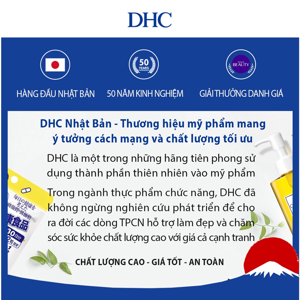 Viên uống nhau thai DHC Placenta Nhật Bản thực phẩm chức năng làm đẹp da ngăn ngừa lão hóa  gói 30 ngày TM-DHC-PLA30