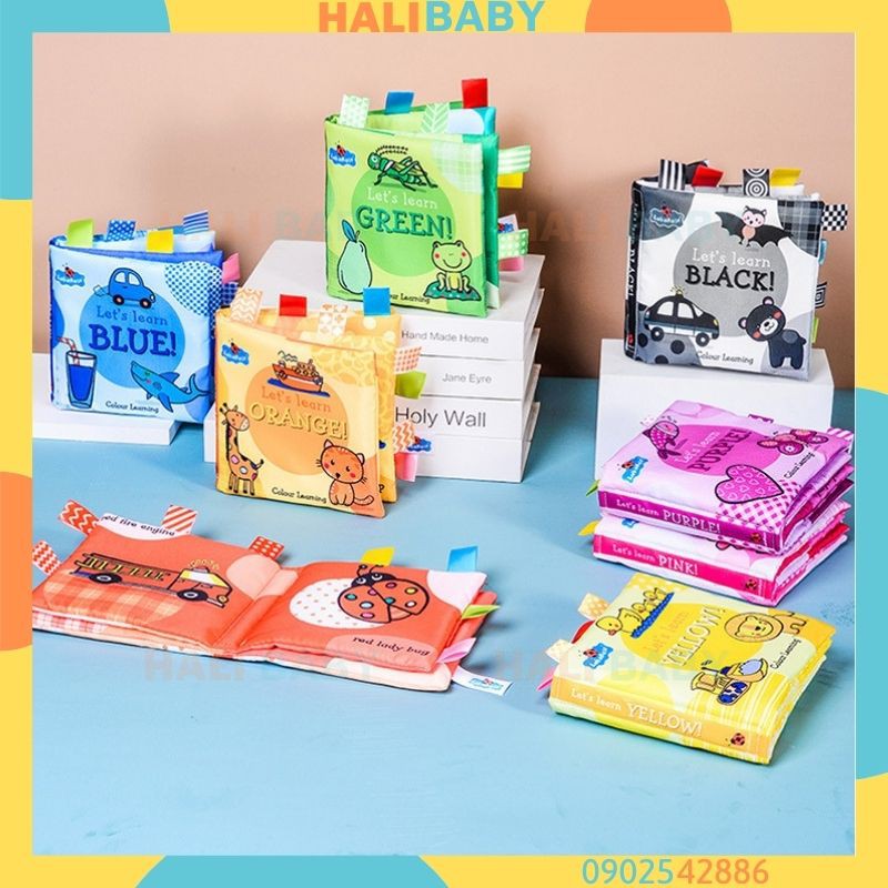Sách Vải Tiếng Anh 3D Cho Bé Tương Tác Nhận Biết Màu Sắc Phát Triển Đa Giác Quan đồ chơi giáo dục sớm SV18