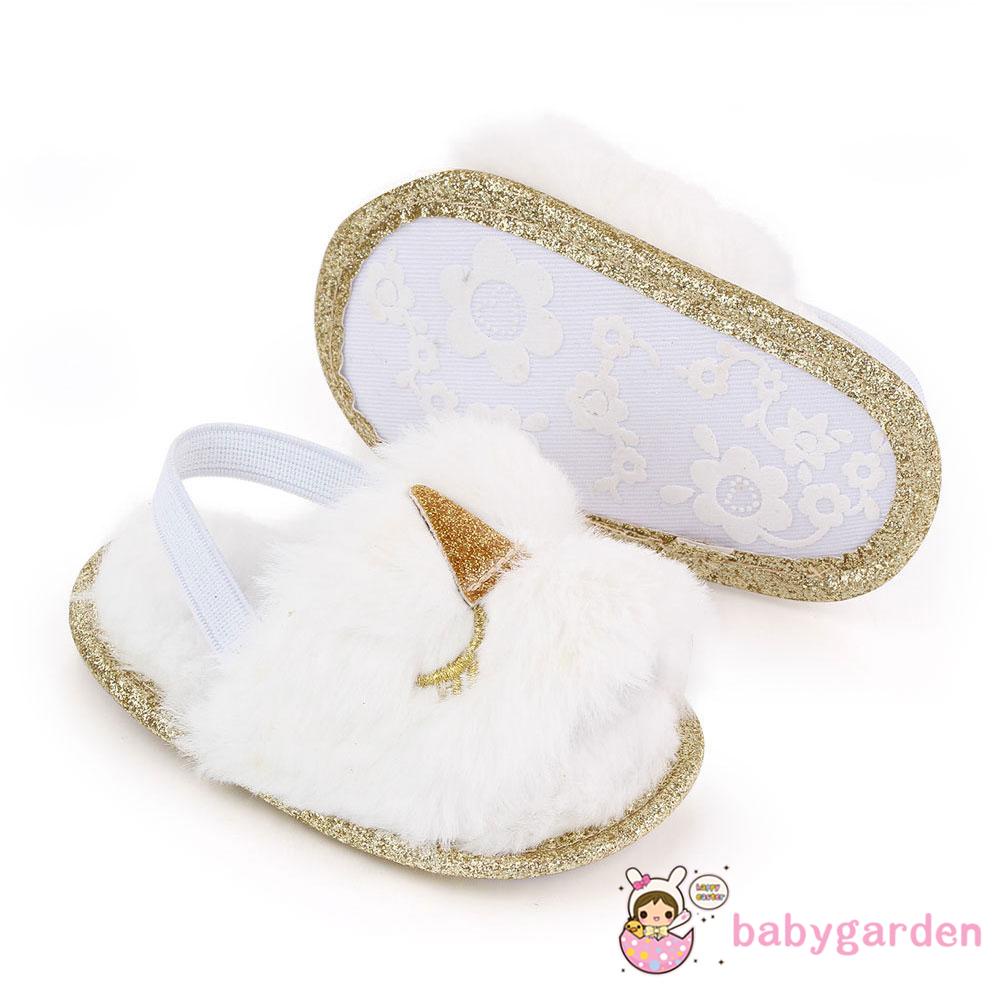 Xăng đan Đế Mềm Đính Lông Giả Dành Cho Bé Gái