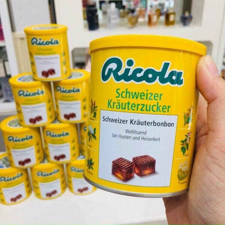 Kẹo ngậm ho thảo mộc Ricola hộp 250g date t1/2025