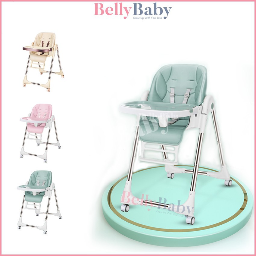 Ghế Ăn Dặm BellyBaby Lux01 Và BB105 Phiên Bản Nâng Cấp 2021 Gấp Gọn, Bàn Ăn Rông, Ngả Lưng Ghế 140 Độ