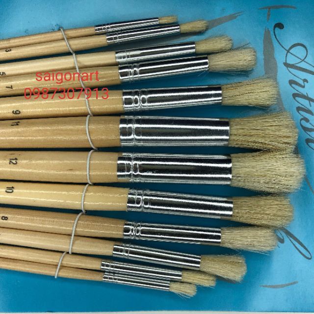 Bộ 12 Cọ Vẽ Tranh Đầu Tròn Lông Lợn Thuộc Tốt 582,579 Maries