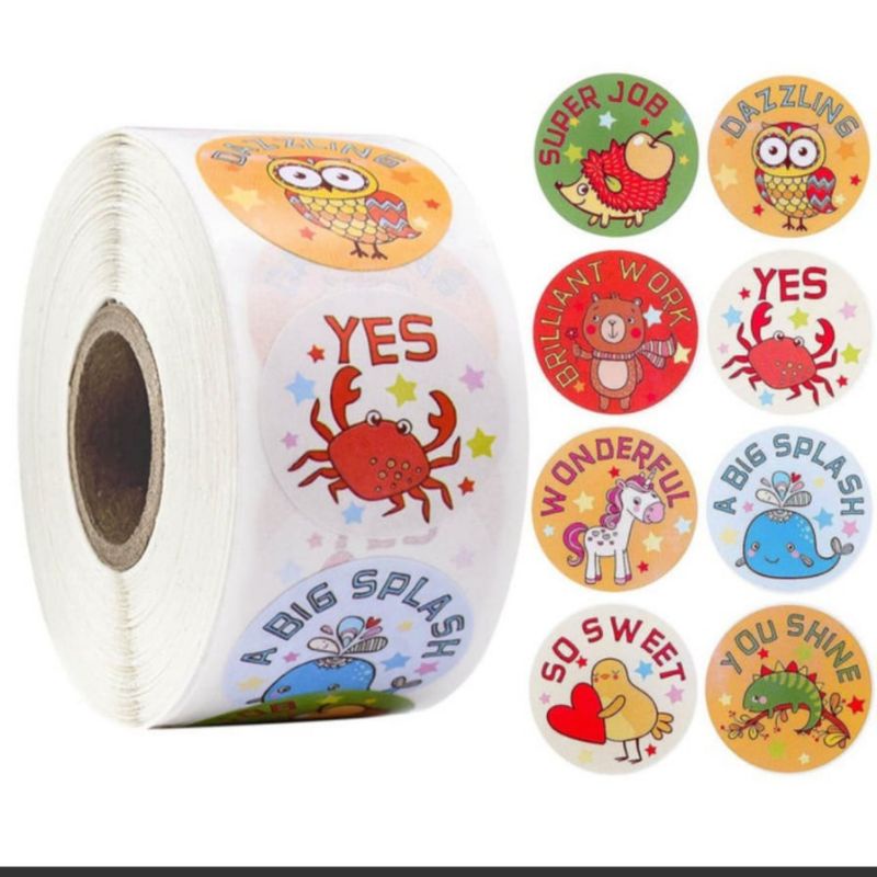 Sticker khen thưởng học sinh 500 hình/cuộn - Sticker Trang trí