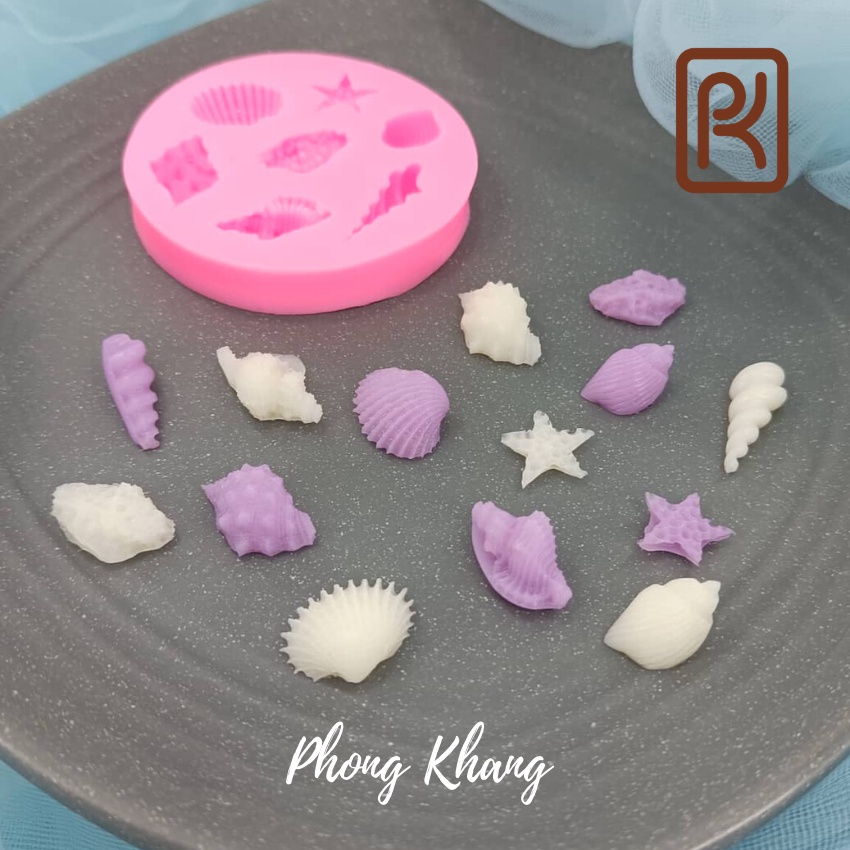 Khuôn silicon 3d làm rau câu hình sò ốc