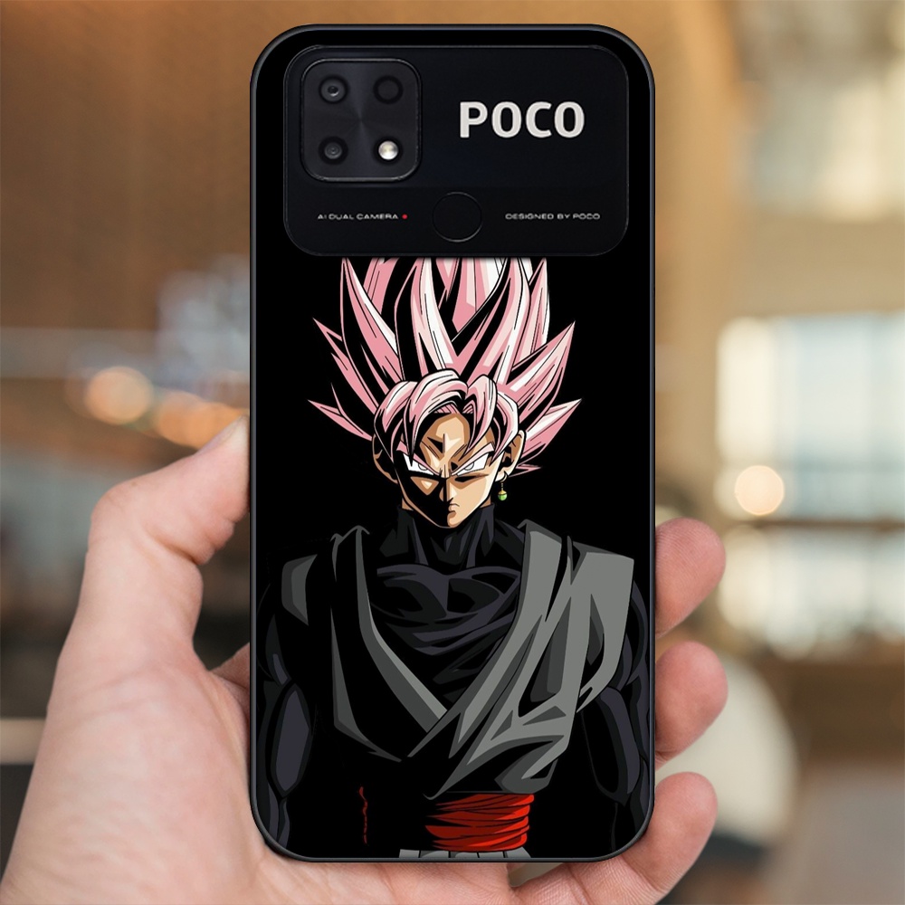 Ốp lưng Xiaomi Poco C40 viền đen in hình Goku Dragon Ball