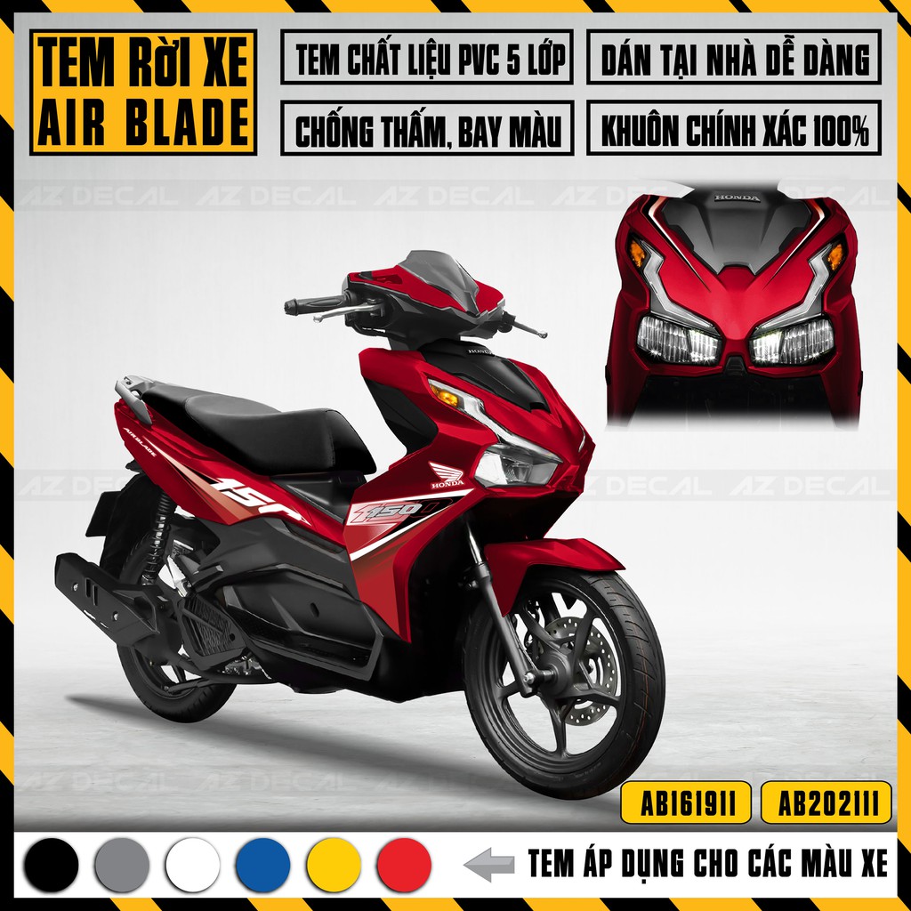 Tem Air Blade Mẫu Text 150 Cách Điệu | AB11 | Chất Liệu Decal PVC Cao Cấp Chống Nước, Chống Bay Màu