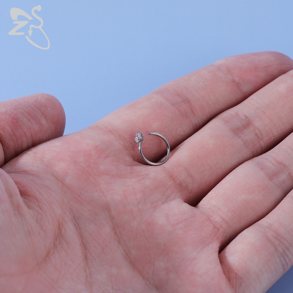 1 Khuyên Mũi Hình Chữ C 8/10mm 16G Bằng Thép Không Gỉ