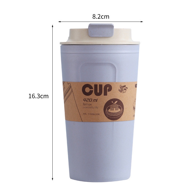 Ly, cốc lúa mạch thiết kế nắp chống tràn, màu pastel siêu xinh