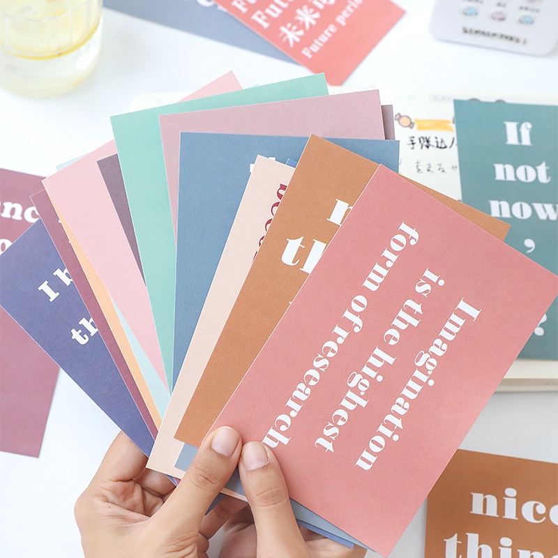 Set 15 Miếng Dán Trang Trí Tường Thẻ Chữ Phong Cách Bắc Âu Đơn Giản