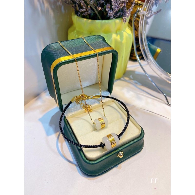 bộ trang sức lu Ngọc bọc vàng 10kara
