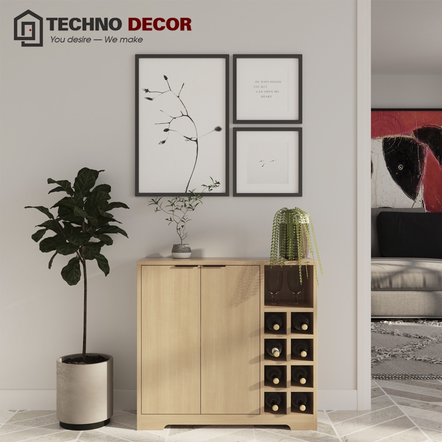 Tủ Gỗ Đa Năng 2 Cánh 9 Ngăn Dễ Dàng Tháo Lắp Decor Phòng Khách TechnoDecor Kệ Gỗ Nhiều Ngăn
