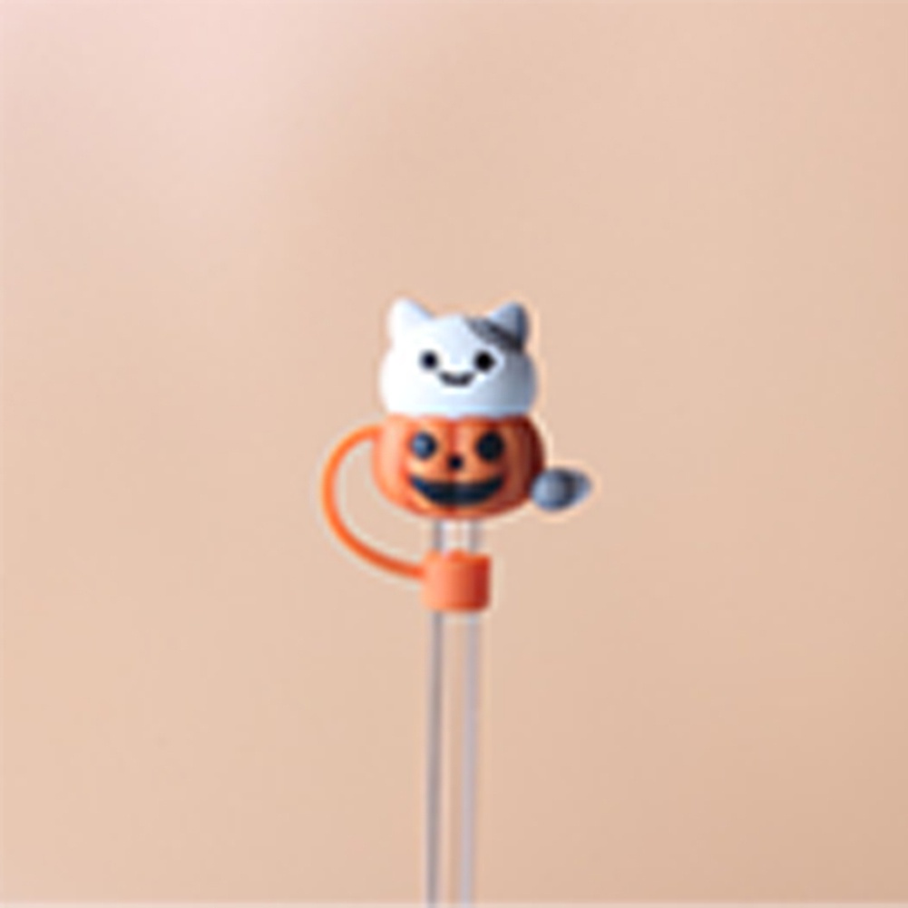 Silicone Straw Plug Reusable Airtight Drinking Dust Cap Cup Accessories Cartoon Plugs Tips Cover Suit For 6-8mm Straws 1pcs