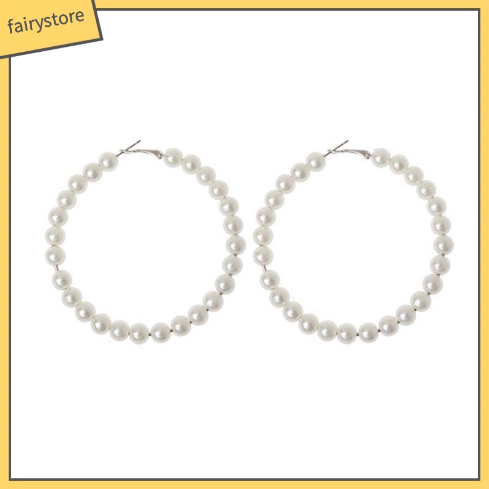 Bông Tai Hợp Kim Đính Ngọc Trai Giả Kiểu Dáng Thanh Lịch