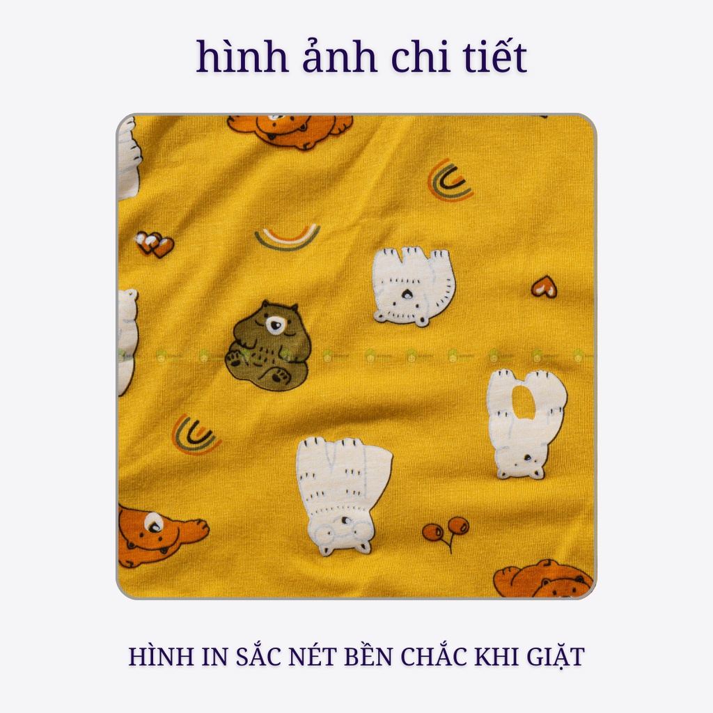 Bộ Dài Tay Cho Bé Trai, Bé Gái Vải Thun Lạnh Minky Mom Hoạ Tiết Gấu Trắng, Đồ Bộ Mặc Nhà Cho Bé MKMTD2225