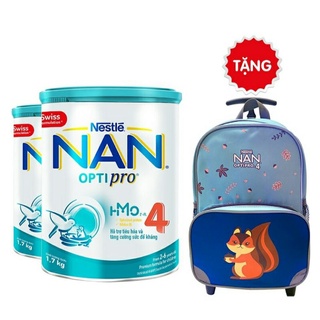 2 lon Sữa bột Nan Optipro 4 1.7kg tặng balo kéo