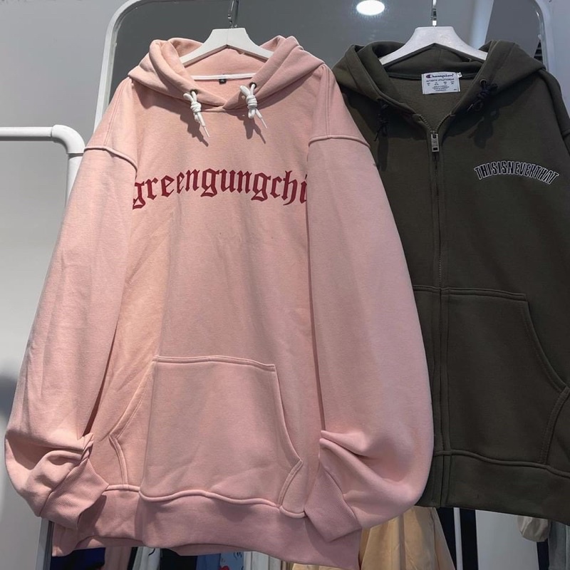 (Có sẵn) Áo Hoodie Nỉ Lót Bông Greengungchi unisex (nam nữ mặc được) | BigBuy360 - bigbuy360.vn