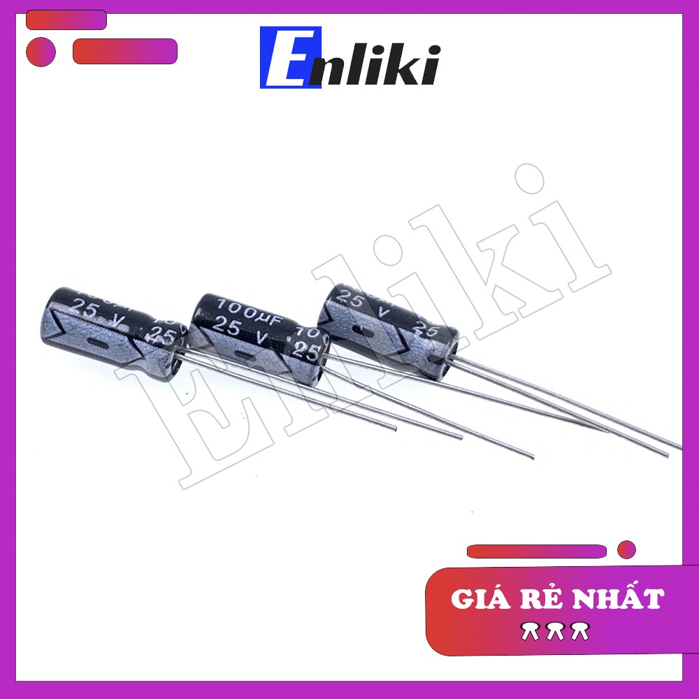 10 Chiếc Tụ 100uF 25V kích thước 6x12mm