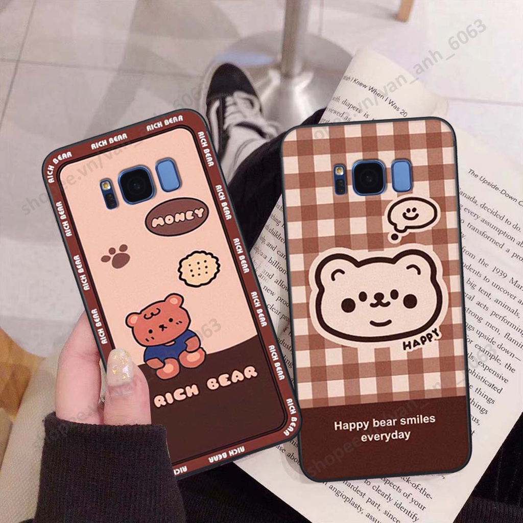 Ốp lưng Samsung S8 / S8 Plus / S8+ in hình hoa, gấu rich bear nghệ thuật, thời trang