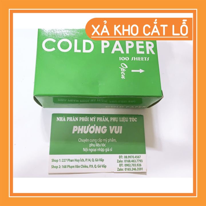 Giấy Uốn Tóc Hộp Xanh Dùng Uốn Xoăn Lạnh 1 hộp nhiều tờ - chất giấy dai