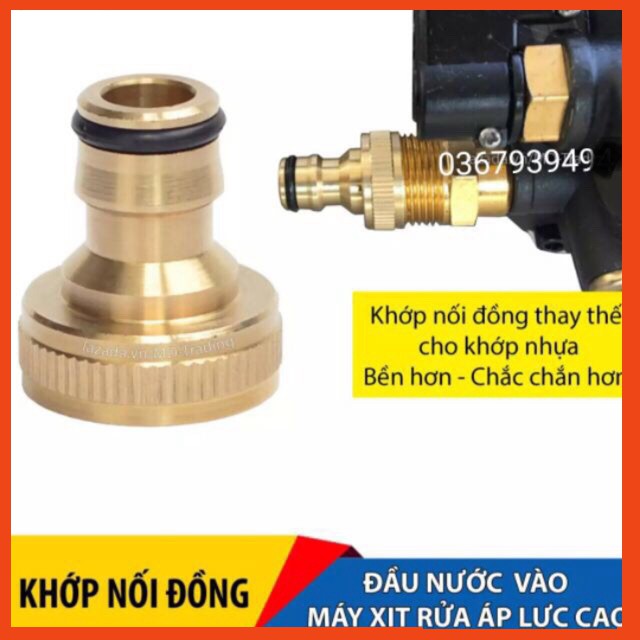 Combo cút đồng có lọc + khớp nối 22 cho máy rửa xe