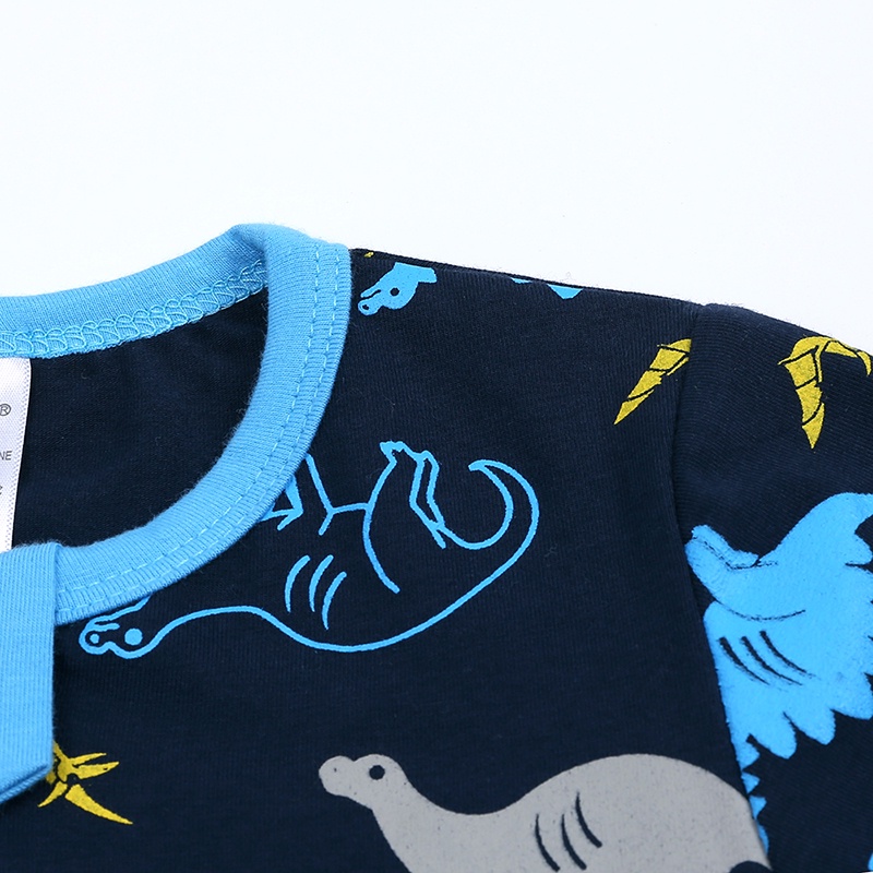 Bộ Đồ Ngủ Liền MANVIN BABY Thân Tay Ngắn Có Khóa Kéo In Họa Tiết Hoạt Hình Thời Trang Mùa Hè Cho Bé Sơ Sinh