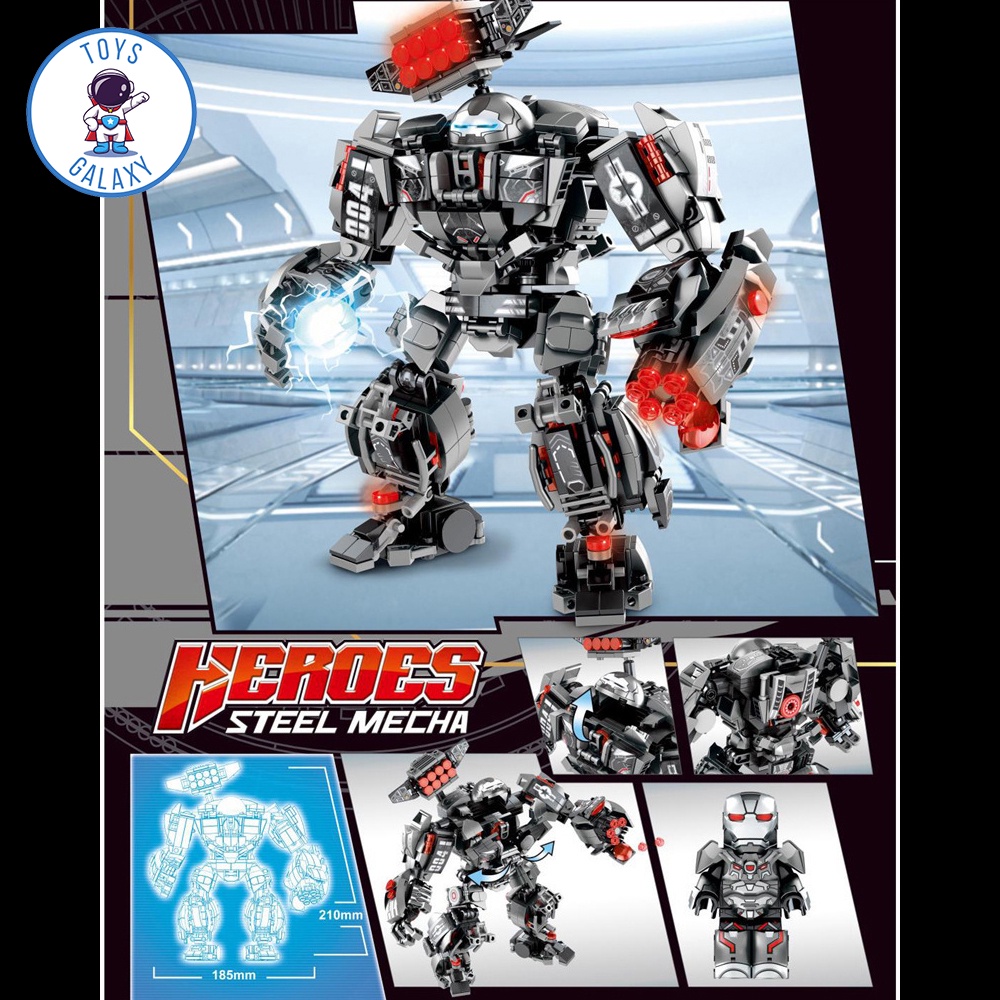 Đồ Chơi Lắp Ráp HulkBuster Iron Man MK85 War Machine Mô Hình Robot Người Sắt Biến Hình Người Máy LY76013