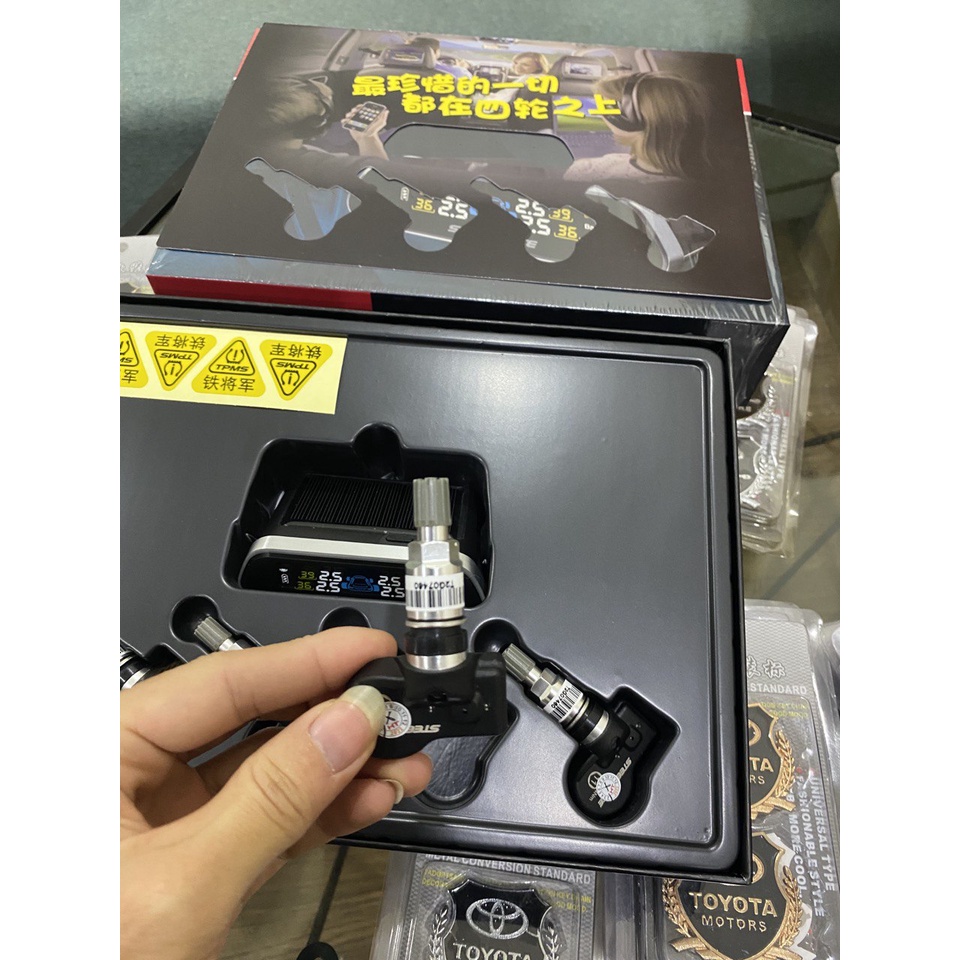 Cảm biến áp suất lốp ô tô van gắn trong TPMS STEELMATE T606 chính hãng pin năng lượng mặt trời hàng cao cấp