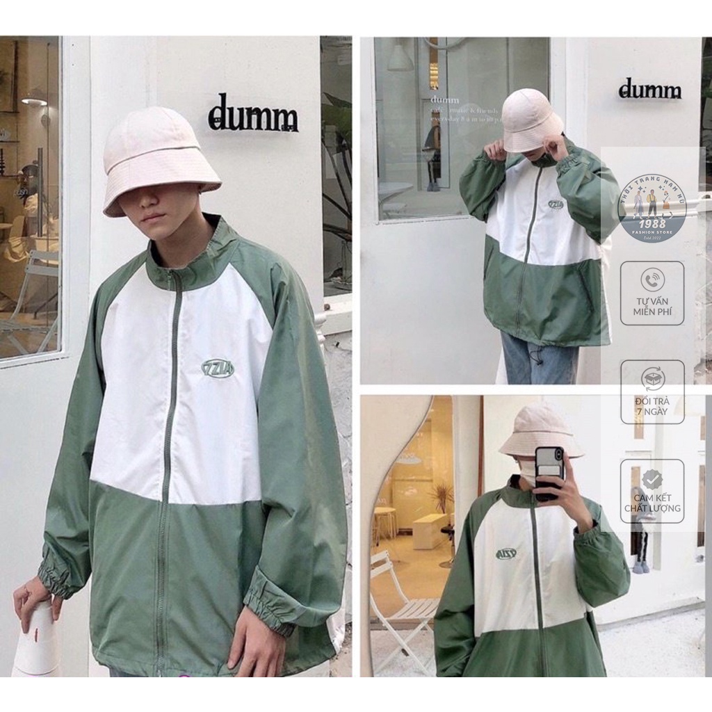 Áo Khoác Gió TMS 7ZIA, Áo Khoác Mùa Đông Unisex Form Rộng