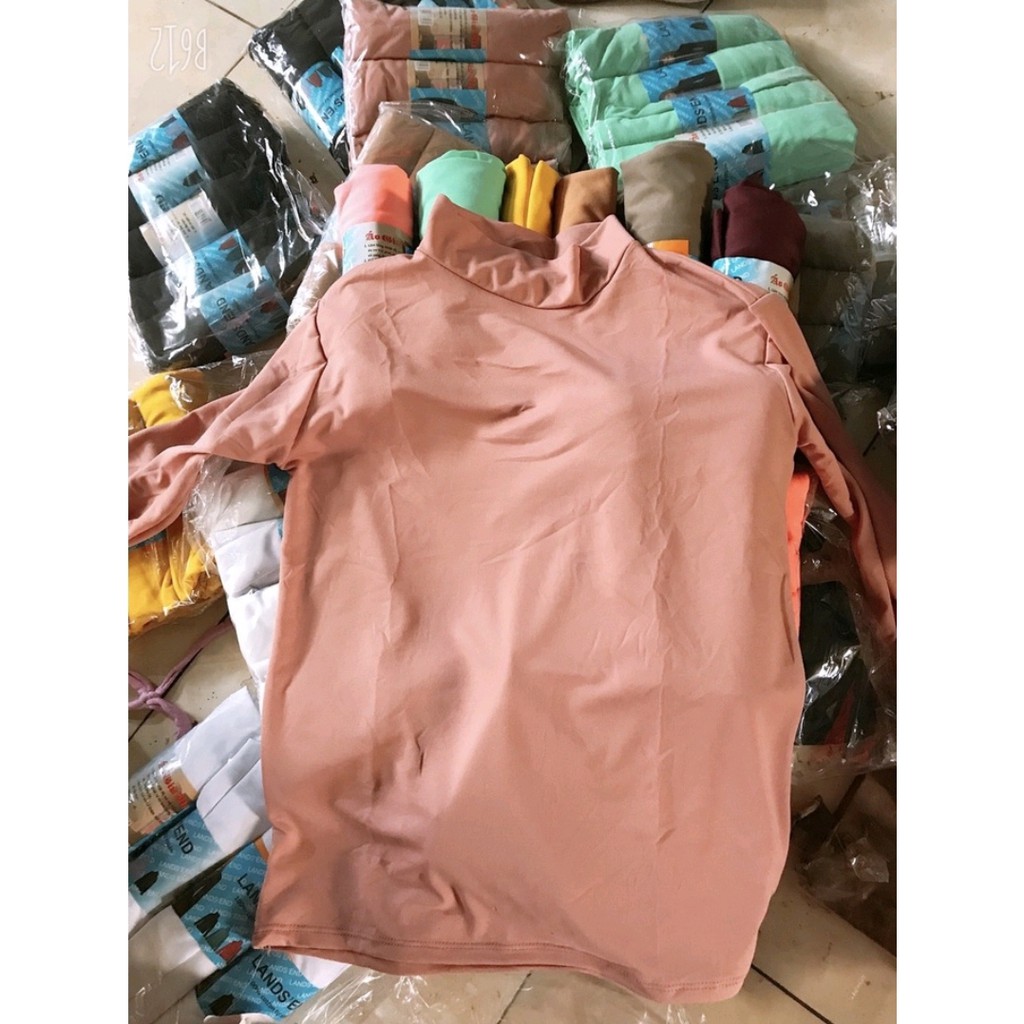 Áo Giữ Nhiêt Nữ cổ cao 3cm [ Siêu Hot ] chất liệu cotton lạnh dài tay body co giãn , siêu xinh, sang chảnh.