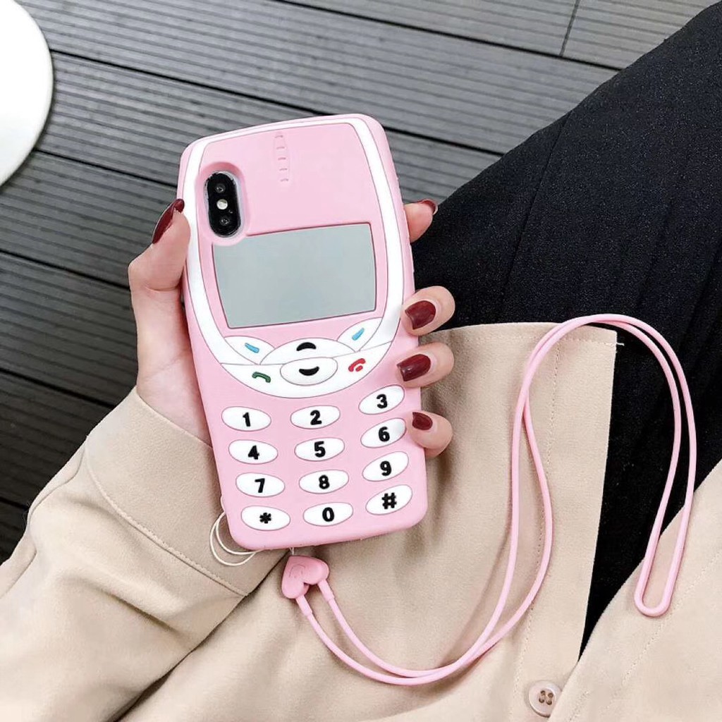 Ốp điện thoại silicon mềm hình điện thoại cổ điển 3D cho iPhone 11 Pro Max X XS MAX XR 6 6S 7 8 Plus