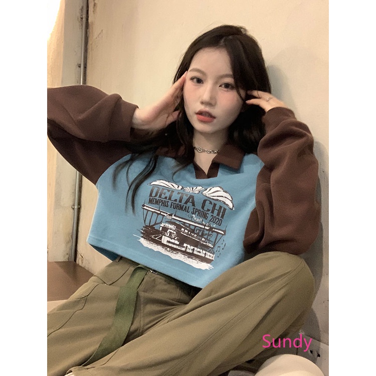 Áo Sơ Mi Tay Dài In Họa Tiết Khối Màu Phong Cách Vintage Thời Trang Mùa Thu Dành Cho Nữ Plus Size