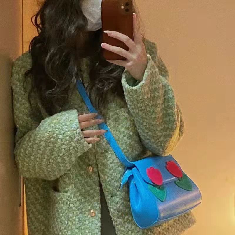 Túi Đeo Vai Hình Hoa Tulip 2022 Màu Trơn Cổ Điển Chất Lượng Cao Cho Nữ